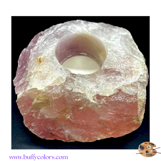 Bougeoir Quartz Rose 1KG