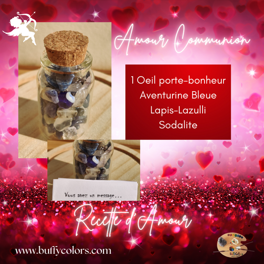 Recette d'Amour Communion - Pierres Naturelles et Chakra du Gorge | Saint-Valentin et Cadeau Unique