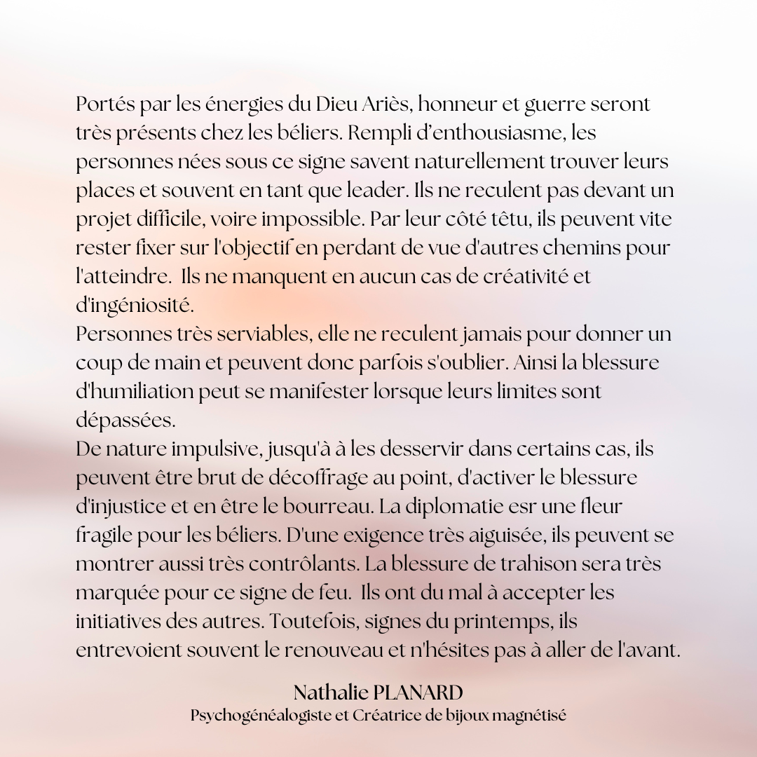 Mémento : Les béliers
