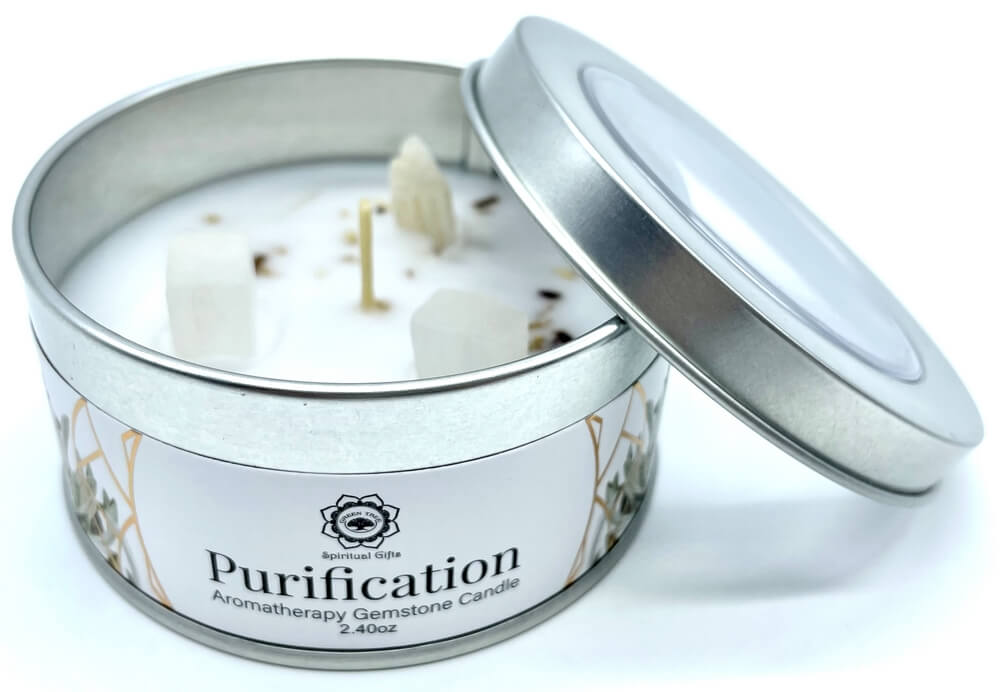 Bougie Green Tree 'Purification' Sélénite + Sauge