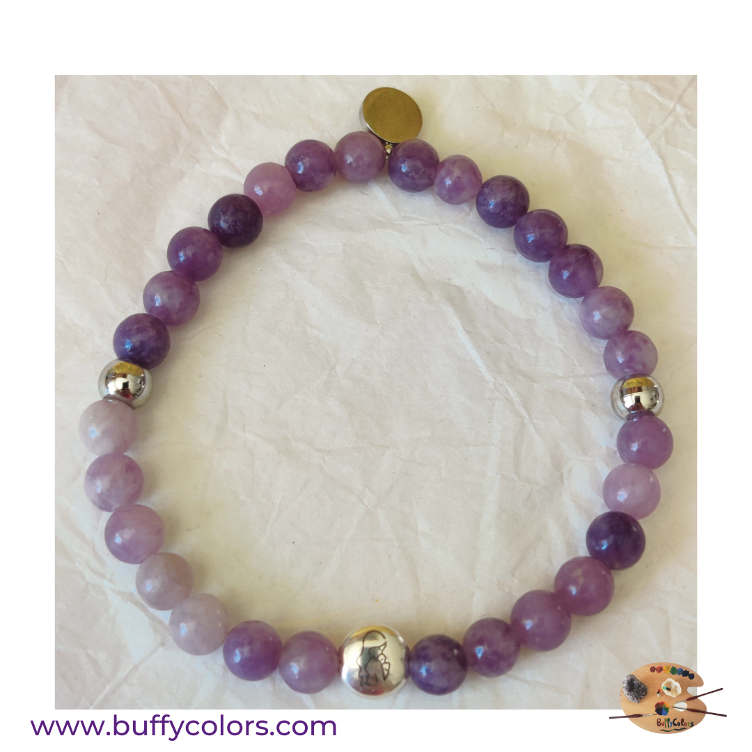 Bracelet fête des mères en Lepidolite