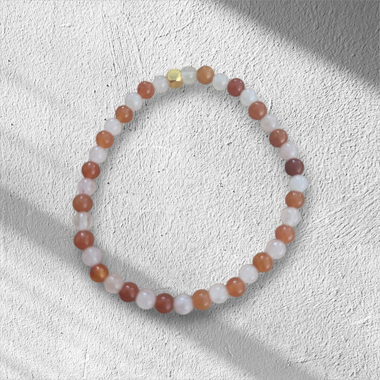 🧡✨ Bracelet "Force & Douceur" – Aventurine Orange & Quartz Rose