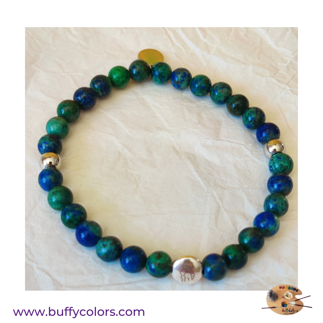 Bracelet fête des mères en Azurite Malachite