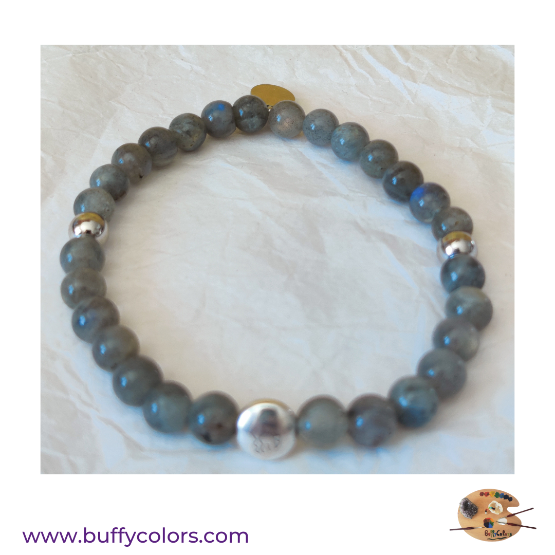 Bracelet Maman et Bébé en Labradorite – Cadeau de Naissance
