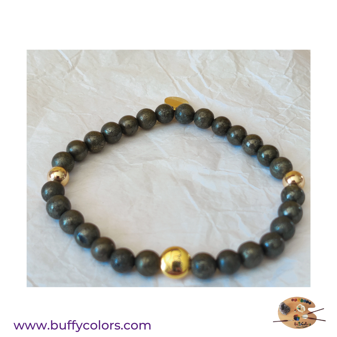 Bracelet fête des mères en Pyrite