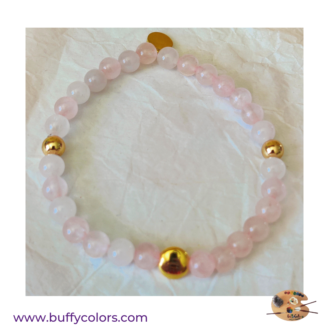 Bracelet fête des mères en Quartz Rose