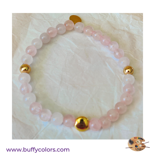 Bracelet fête des mères en Quartz Rose
