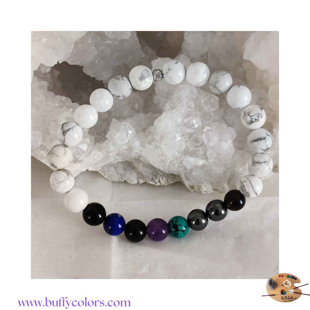 Votre bracelet chemin de vie en pierres Howlite est en finition