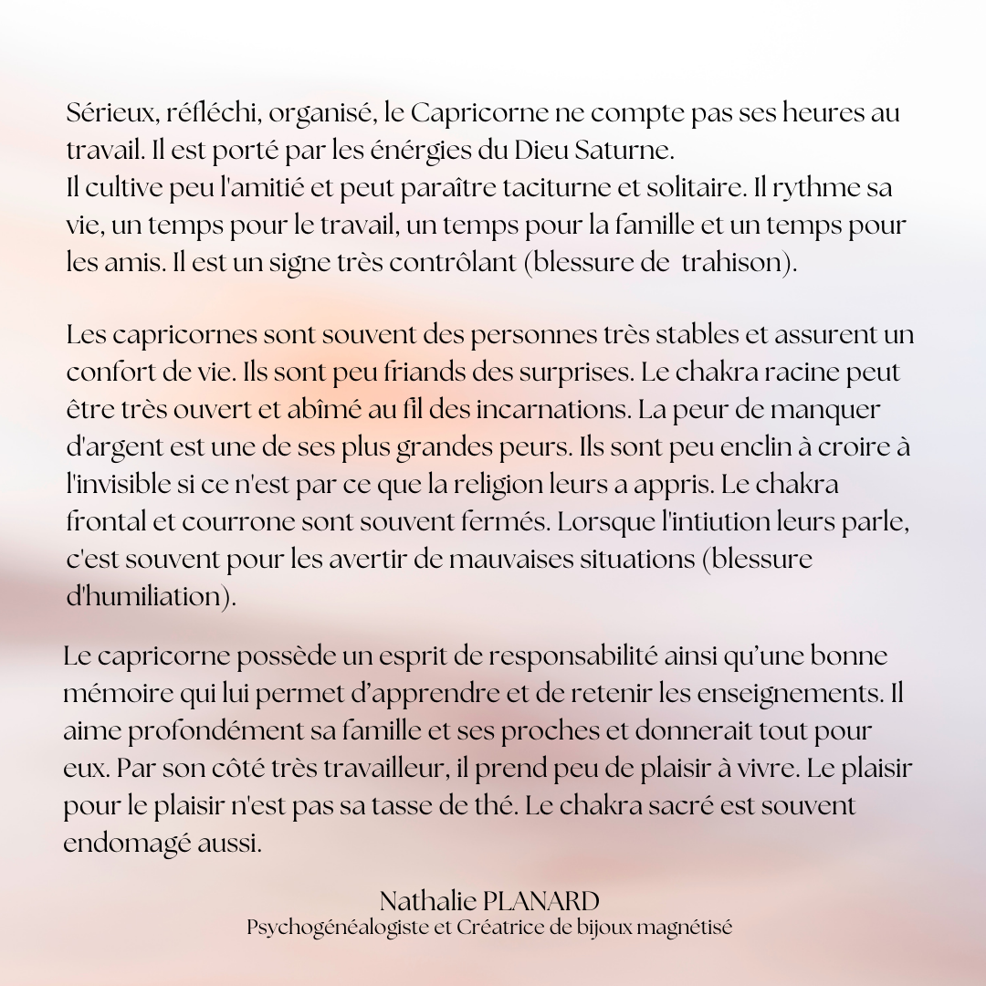 Mémento : Les capricornes