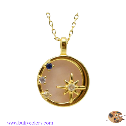 Collier serti d'un Quartz Rose en Argent 925 plaqué Or