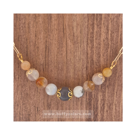 Collier « Se choisir dans l’Amour » - Agate Fleur Cerisier