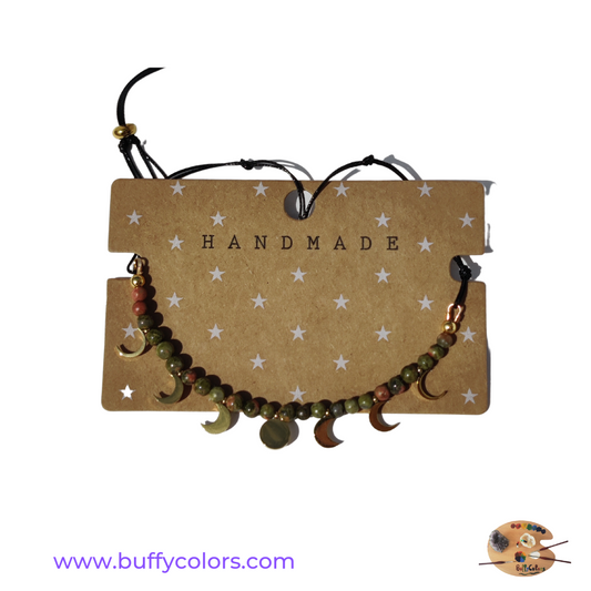 Collier en Unakite Dame Lune