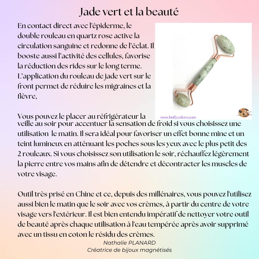 Rouleau de massage en jade vert – Rituel beauté & énergie naturelle