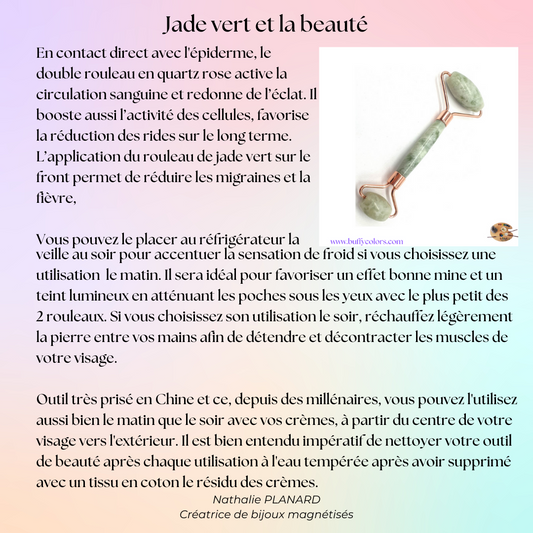 Rouleau de massage en jade vert – Rituel beauté & énergie naturelle