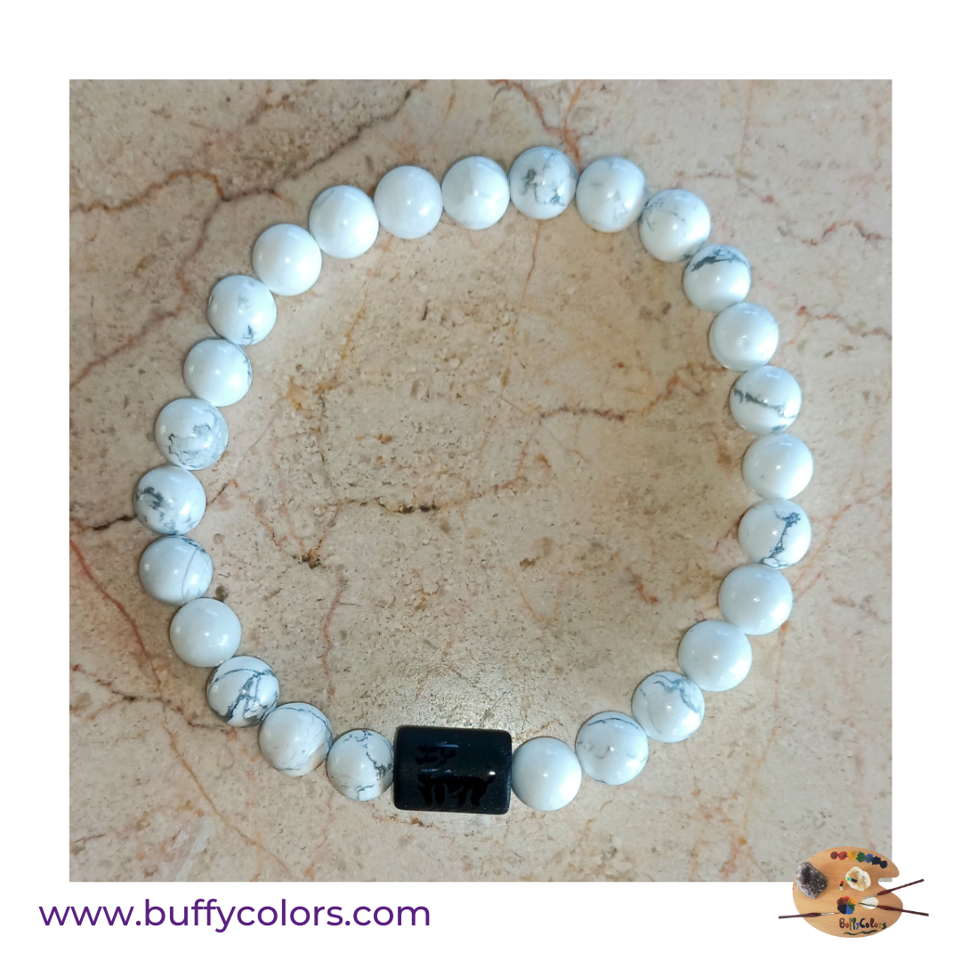 Votre bracelet avec des perles Howlite pour les Verseaux, 6mm
