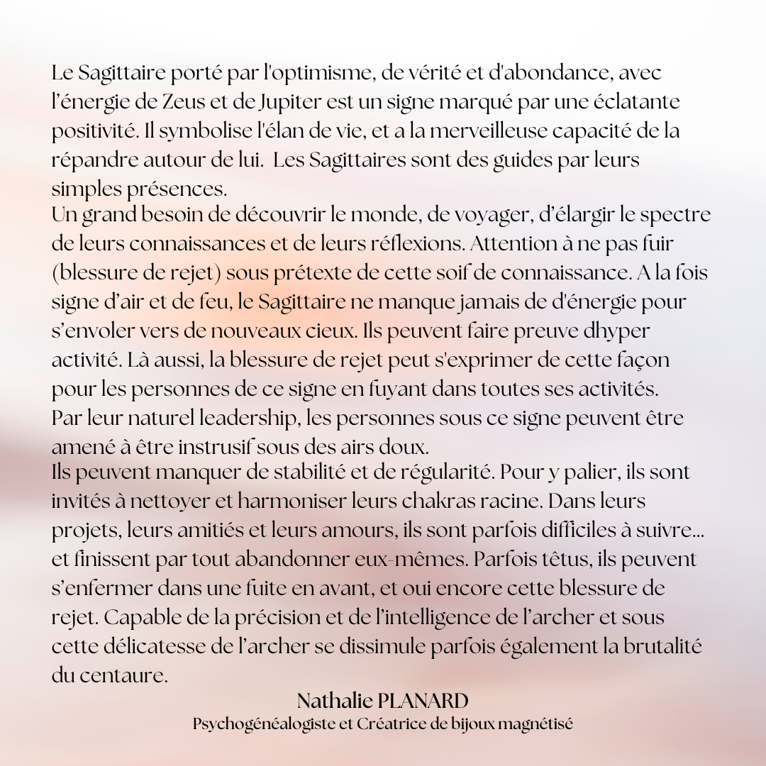 Mémento : Les sagittaires