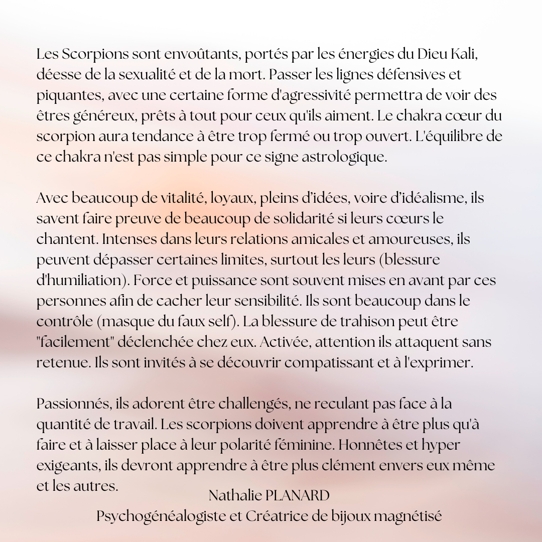 Mémento : Les scorpions