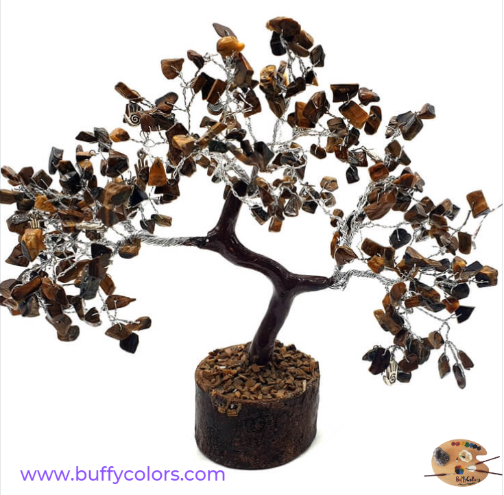 Arbre du Bonheur en Œil de Tigre – Protection Reiki & Harmonie