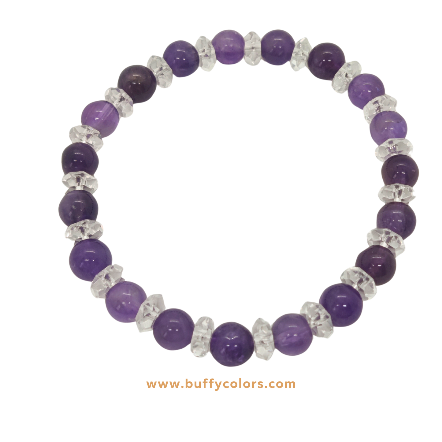 Bracelet Purification et Avancement en Améthyste & Cristal de Roche