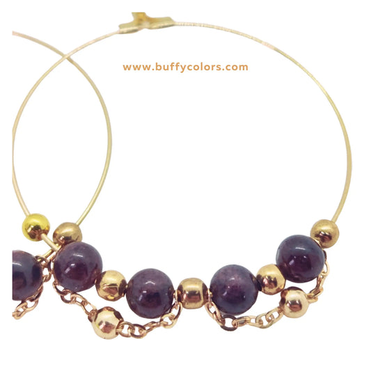 Boucles d'Oreilles Passion en Grenat