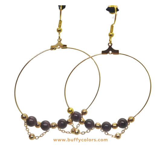 Boucles d'Oreilles Passion en Grenat