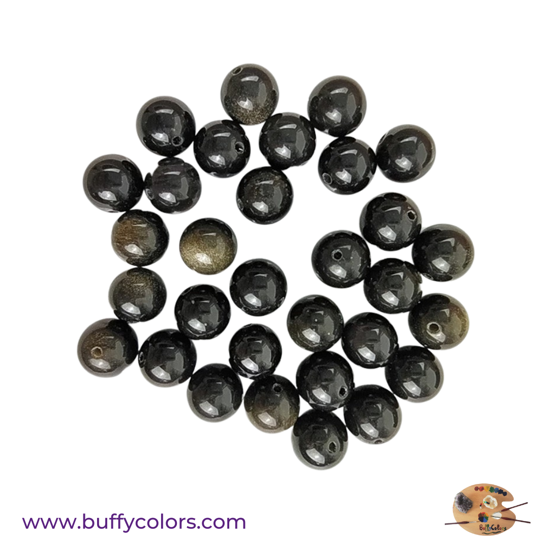 Bracelet en Obsidienne Dorée pour Verseaux - Perles 4 mm ou 6 mm