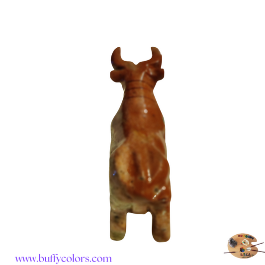 Taureau en Stéatite (6x3x2 cm, 40g) - symbole de force et d'ancrage