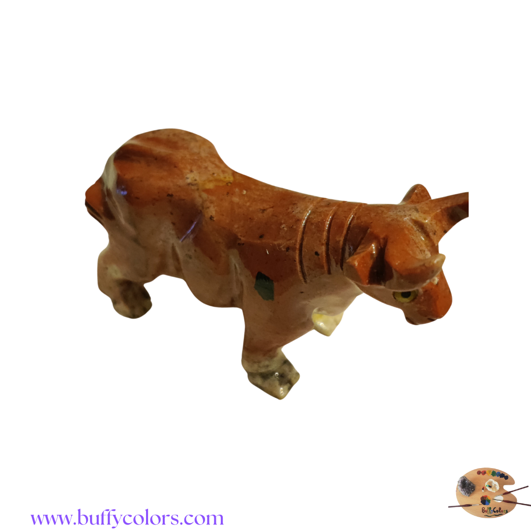 Taureau en Stéatite (6x3x2 cm, 40g) - symbole de force et d'ancrage