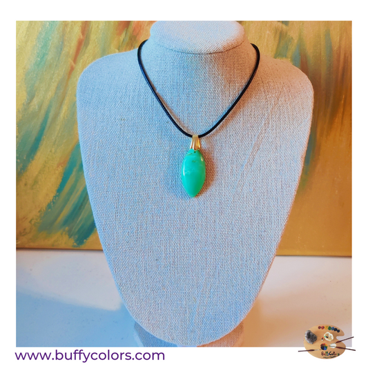 Pendentif ovale chrysoprase