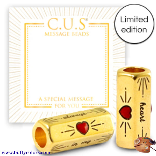 Bracelet message "ALWAYS IN MY HEART" avec perles Cornalines