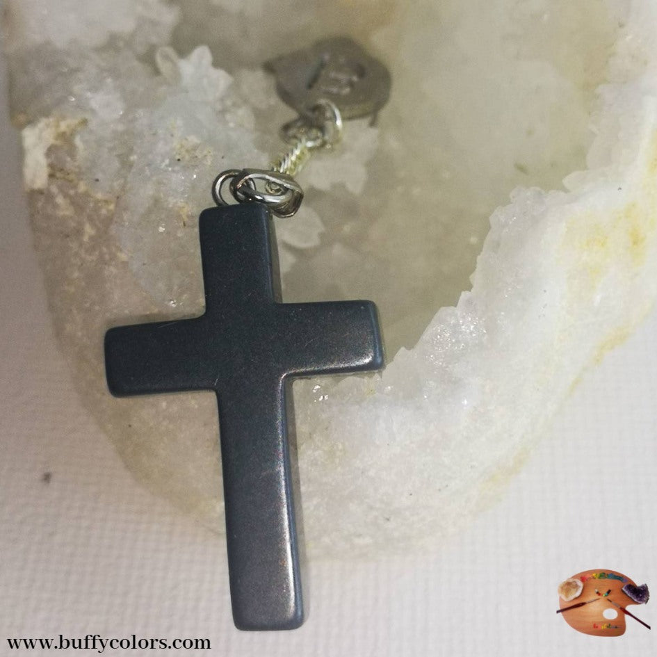 Pendentif : Croix en Hématite