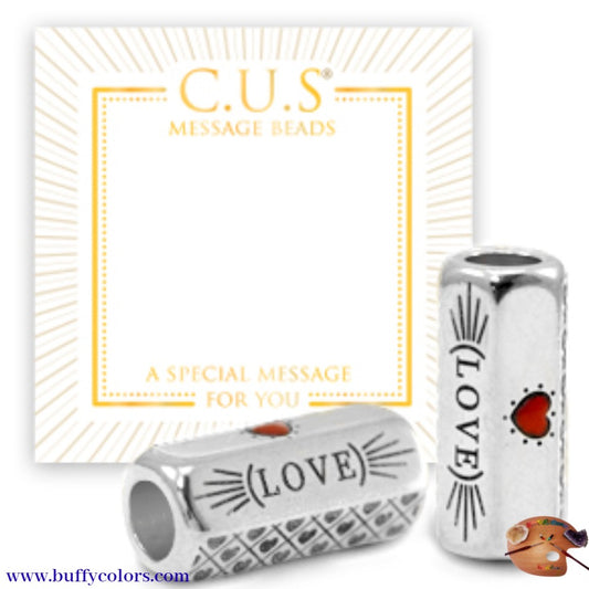 Bracelet message "LOVE, LIFE" avec chaîne argentée