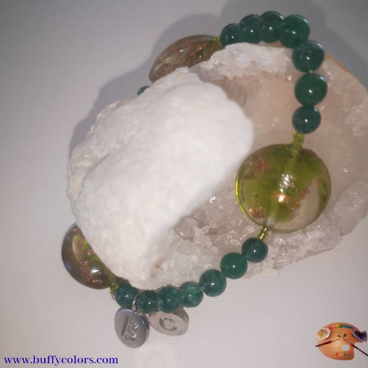 Bracelet "Amitié" avec aventurine verte