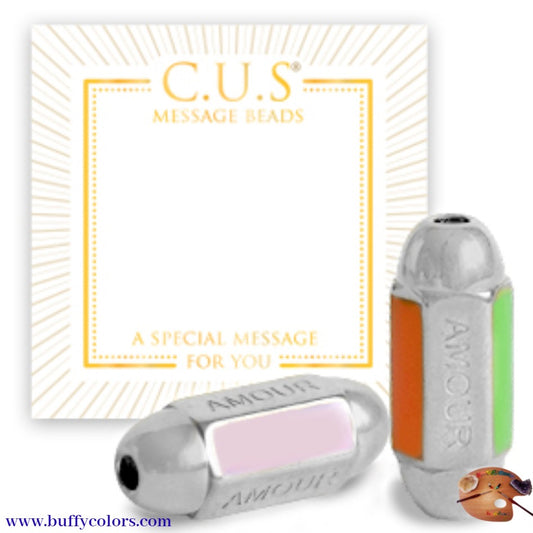 Bracelet argenté message "AMOUR" aves perles d'Aventurine Verte