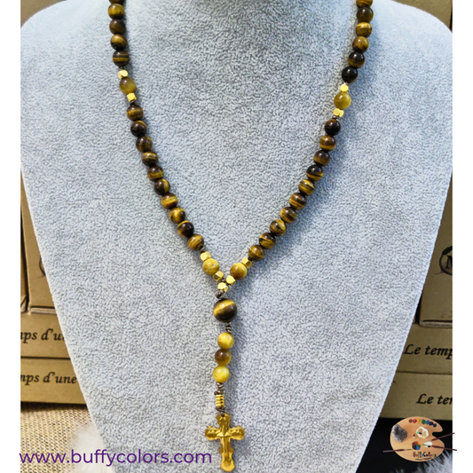 Chapelet en Œil de Tigre – Protection, Ancrage et Force intérieure