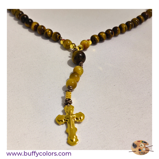 Chapelet en Œil de Tigre – Protection, Ancrage et Force intérieure