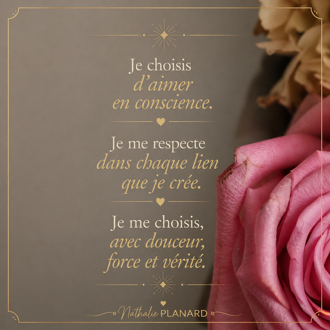 Collier « Se choisir dans l’Amour » - Agate Fleur Cerisier