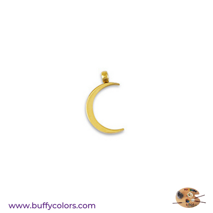 Collier lune en Cornaline naturelle – 24 perles de 4 mm et breloques dorées