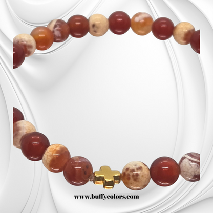 Bracelet « Croix de Feu Intérieur » – Stabilité, Lumière & Présence