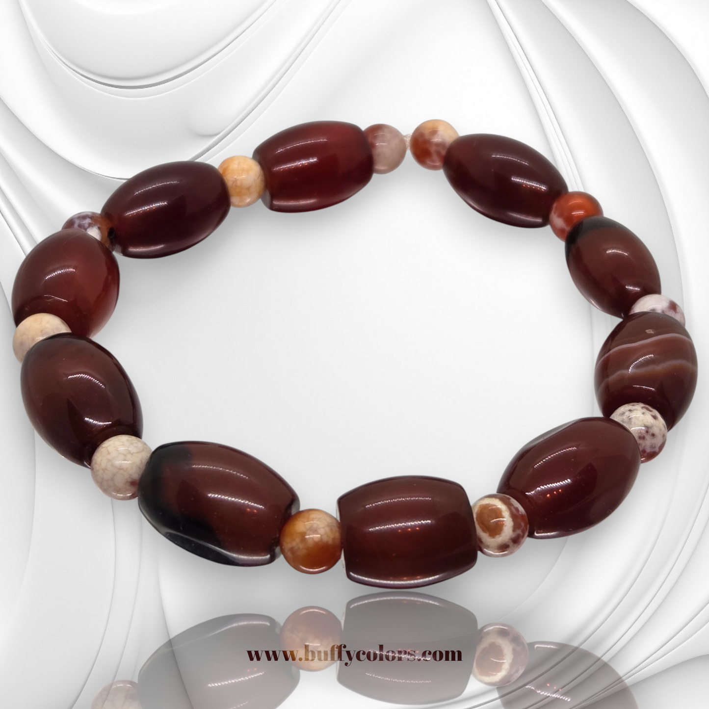 Bracelet « Chemin des Colonnes » - Cornalie et Agate Feu