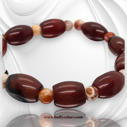Bracelet « Chemin des Colonnes » - Cornalie et Agate Feu