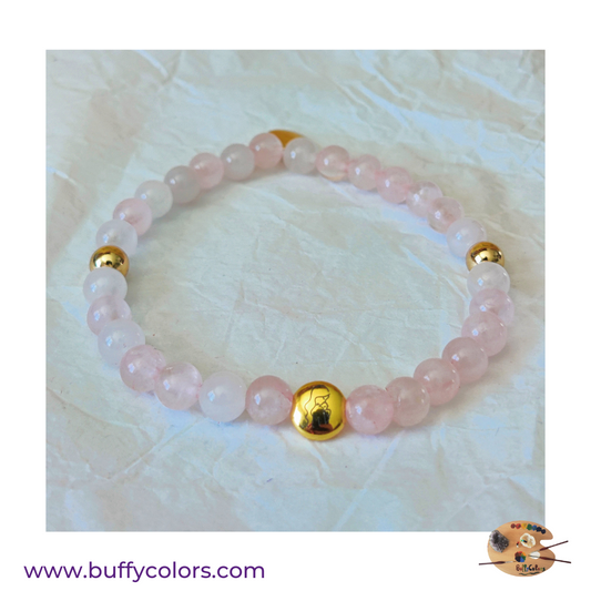 Bracelet fête des mères en Quartz Rose