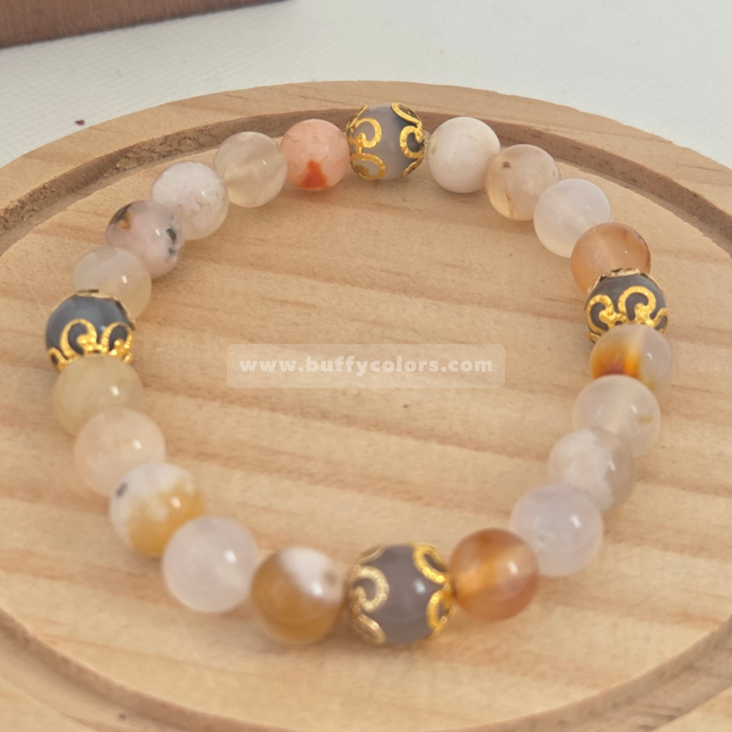 Bracelet Agate Fleur de Cerisier - Se choisir dans l’Amour