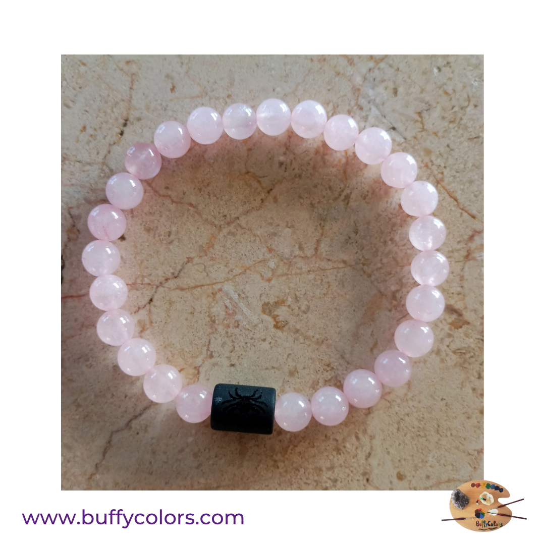 Votre bracelet avec des perles Quartz Rose pour les Cancer, 6mm