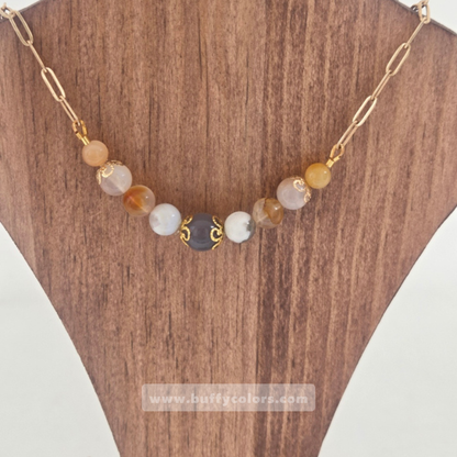 Collier « Se choisir dans l’Amour » - Agate Fleur Cerisier
