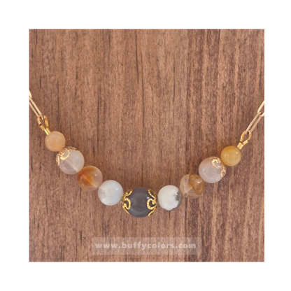 Collier « Se choisir dans l’Amour » - Agate Fleur Cerisier