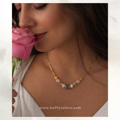 Collier « Se choisir dans l’Amour » - Agate Fleur Cerisier