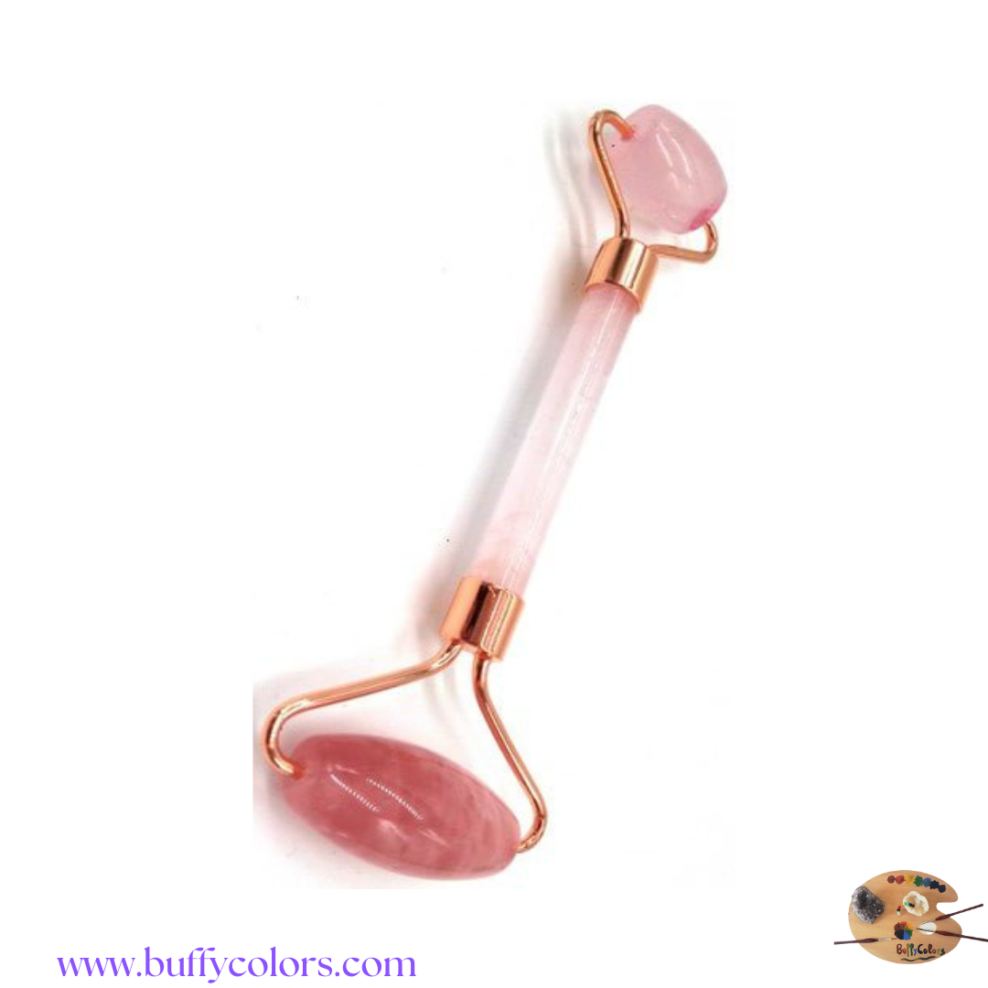 Double rouleau de massage en Quartz Rose