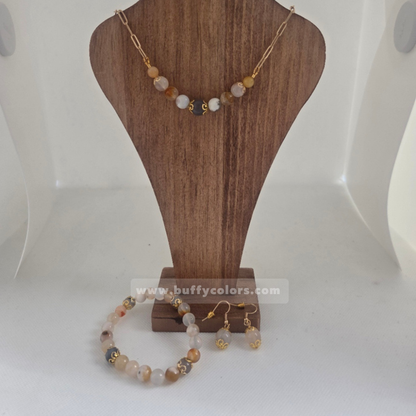 Collier « Se choisir dans l’Amour » - Agate Fleur Cerisier