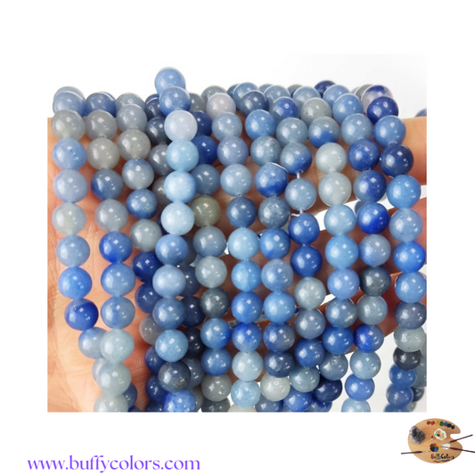 Votre bracelet avec des perles Aventurine Bleue pour les Vierges, 6mm